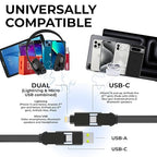 Rolling Square, inCharge XL, 6-in-1 Multi Charging Cable, 100W Ultra-Fast Charging Power, 10 Ft/3m, Urban Black