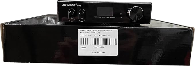 AIYIMA D03 Bluetooth 5.0 DAC Amplifier 150 Watt x 2 Stereo HiFi 2.1 CH Digital Sound Amplificador 24Bit/192kHz Class D Power Amp USB Coaxial Optical OLED AptX, Support Subwoofer & with Remote
