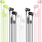 USB C Earbuds with Microphone 5 Pack, in-Ear Wired Headphones with Noise Isolating, Type C Earphone Heavy Bass Stereo Headsets Compatible with iPad, Android Smartphones, for Most USB-C Devices