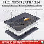 CISSOOK Compatible with MacBook Air 13.6 Inch M4 M3 M2 Case 2022 2023 2024 2025, Crystal Black Plastic Hard Shell Case Cover for MacBook Air 13.6" A3240 A3113 A2681, Sun & Mountain
