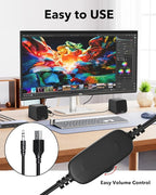 Computer Speakers with Colorful RGB Lights, USB Powered 3.5mm Aux- in Mini PC Speakers, Small Computer Speakers USB Powered 3.5mm Aux Speaker for PC,Laptop,Tablet,Phone
