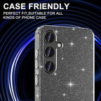 for Samsung Galaxy S25 Plus Camera Lens Protector, Individual Metal Ring Tempered Glass Lens Cover, [Strong Adsorption] Scratch Resistant Ultra-Thin HD Clear Lens Cover, 1 Set-Black