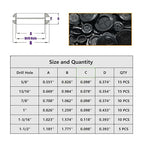 65Pcs Round Rubber Grommets kit 6 Sizes Double Sided Rubber Grommets for Wiring Automotive Rubber Firewall Hole Plug Cable Wire Protection with Retractable Knife(1-1/2" 1-3/16" 1" 7/8" 13/16" 5/8")