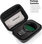 NEEWER 52mm CPL Filter for Phone, Clip On Circular Polarizing Lens Filter with Phone Clip, Storage Case & Cleaning Cloth, Compatible with iPhone Samsung Galaxy Android DSLR Camera, FL-26