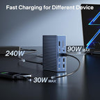 ACASIS 40Gbps Docking Station - 21 Ports,MacBook Pro Docking Station Dual Monitor, 8K60Hz HDMI, 2.5 GbE Ethernet, SD/TF 4.0, 10Gbps 7*USB C/A, 3.5mm Audio, 40Gbps Dock for Mac/Dell/HP/Lenovo/ThinkPad