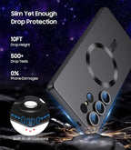 Magnetic for Samsung Galaxy S25 Ultra Case [Compatible with MagSafe][Built-in Camera Lens Protector] Slim Soft Silicone Bumper Shockproof Metallic Luster Phone Shell (Black)