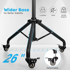 Portable Laptop & Projector Stand with Phone Holder and Mouse Tray ，Adjustable Height Tripod Stand for Laptop, Projector, DJ, Sheet Music，Black