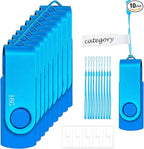 USB Drive 16GB USB 2.0 Flash Drive 10 Pack Nicepicten Pendrive Swivel Thumb Zip Jump Flash Drives USB Memory Stick Thumbdrive Flashdrive Ideal for Home Office Shared Data Storage Blue 16GB