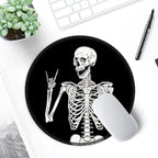 ITNRSIIET Round Mouse Pad with Stitched Edge Premium-Textured Waterproof Non-Slip Rubber Base Desktop Protection Mat Diameter 8.7 inches, Human Skeleton