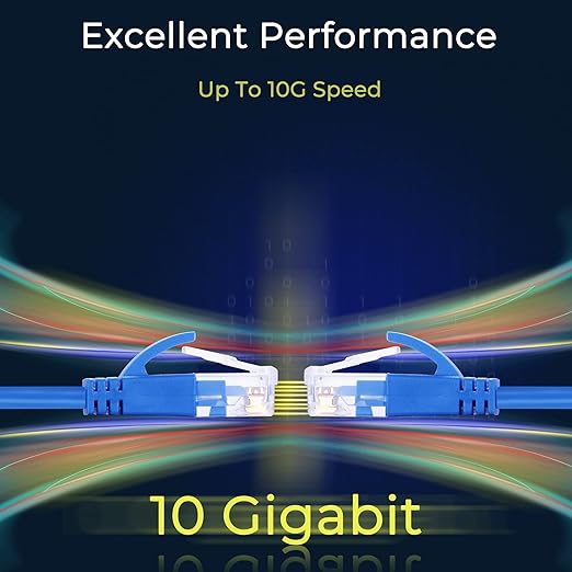 Rapink Cat6a 2ft Ethernet Patch Cables (10 Pack), Slim, Flexible, 10G Support, Gold Plated, Cat6a Ethernet Cable for Patch Panel to Switch, Space Saving, High Density Environments