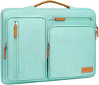 MOSISO 360 Protective Laptop Case 16 inch, 15-15.6 inch Laptop Sleeve Compatible with MacBook Pro 16, HP, Acer, Dell, Lenovo, ASUS, Side Open Carrying Case with 4 Zipper Pockets&Handle, Aqua Green