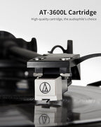 ANGELS HORN Vinyl Record Player Turntable with 2-Speed Belt-Drive, Bluetooth Output, Pitch Control, Built-in Phono Preamp, Adjustable Counterweight, AT-3600L