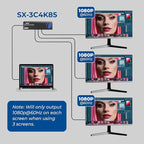 OREI USB-C Triple Monitor Docking Station Splitter – USB-C to 2× HDMI & 1× DisplayPort Adapter, 100W PD, Gigabit Ethernet, 4× USB2.0/3.0, microSD Reader – Windows & Mac Compatible