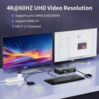 HDMI KVM Switch 2 Monitors 2 Computers 4K@60Hz USB 3.0 KVM Switcher Share Dual Monitor Extended Copy Display and 3 USB Devices Keyboard Mouse