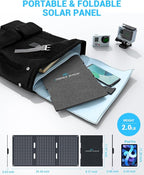 Ecosonique 30W Portable Solar Charger Foldable Solar Panels with USB C USB A ETFE Waterproof for Camping Backpacking Compatible with Cell Phone, iPhone, iPad, Samsung Galaxy, LG, Power Banks