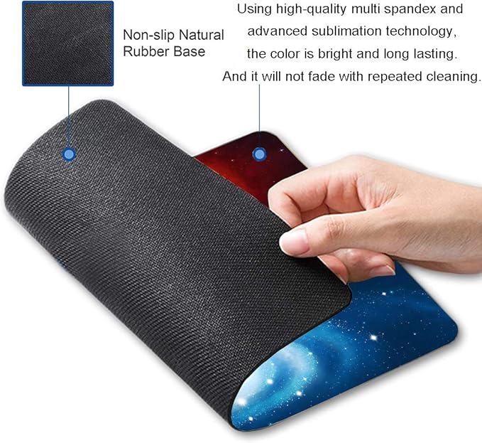 Cool Galaxy Mouse Pad, Black Holes Engulf Galaxies Square Mouse Pad Non-Slip Rubber Base Gaming MousePads for Computers Laptop Office, 9.5"x7.9"x0.12" Inch( 240mm x 200mm x 3mm)