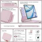 for iPad Air 13 inch Case with Keyboard (M3,2025 / M2,2024), iPad Pro 12.9 (6th/5th/4th/3rd Gen) Magic Keyboard, Springy Backlit Keys, Stain-Resistant Surface, Multi-Touch Trackpad, Pink