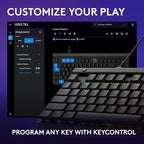 Logitech G515 TKL Wired Low Profile Gaming Keyboard, Fully Customizable RGB, Double-Shot PBT Keycaps, Tactile/Brown Switches - Black