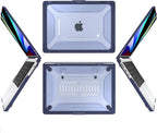 Batianda Case for New MacBook Air 13.6 inch 2025 M4 2024 2022 Release A3240 A3113 A2681 Model,Honeycomb Heavy Duty Protective Hard Shell with TPU Bumper Fold Kickstand & Keyboard Cover, Navy Blue