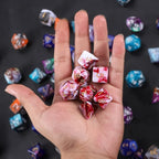 QMAY DND Dice Set -D&D Polyhedral Dice (7 Pcs) for Dungeons and Dragons (Blood red and White)