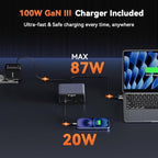 TobenONE MacBook Docking Station Dual 4K@60Hz, 16-in-2 USB C Docking Station with 2 HDMI Ports, 7 USB Ports, 100W GaN Power Supply & 20W Charging, 2.5Gbps Ethernet, for Home & Office