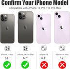 AGVEE 3+3 6 Pack for iPhone 14 Pro 6.1" / 14 Pro Max 6.7" Camera Lens Cover Protector, Metal Ring 9H Tempered HD Glass Camera Cover Protector Film, Black