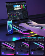 Laptop Cooling Pad, KeiBn RGB Laptop Cooler for 15.6-17.3 Inch Laptops, with 10 Modes Lights | 6 Fans | 7 Height Stands | 2 USB Ports | Desk or Lap Use (A8/Purple)