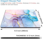 IMAYONDIA Blue Pink Ink Marble Mouse Mat, Custom Design Non-Slip Rubber Base Waterproof Office Mouse Pad, Golden Marbling for Women, 9.5 x 7.9 Inch