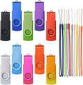 Kepmem USB Flash Drive - 10 Pack 32MB USB 2.0 Memory Sticks - Swivel Small Capacity PenDrive - 10 Assorted Colors