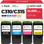 C310 C315 High-Yield Toner Cartridge Set 4-Pack Replacement for Xerox 006R04364 006R04365 006R04366 006R04367 Compatible with Xerox C310 C310DNI C315 C315DNI Color Printer (Black Cyan Magenta Yellow)