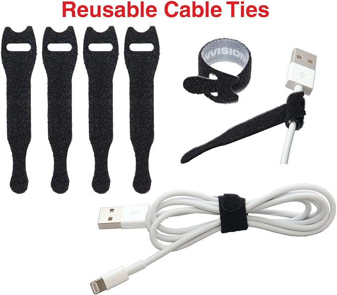 ENVISIONED Desktop Cable Organizer, Weighted, Eco-Friendly Silicone, No Bad Smell, Bundled with 4 Reusable Cable Ties (White)