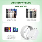 iPhone 16 15 Charger Fast Charging,3Pack 20W USB C Charger Type C Chargers Plug Wall Chargers 10FT USB-C Woven Charge Cable for iPhone 16e/16 Pro Max/16Pro/16 Plus/15 ProMax/iPad Pro/Air/Mini,AirPods