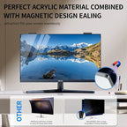 Magnetic Monitor Privacy Screen 27 inch, 9H Hanging Privacy Screen for Computer Monitor for 16:9 Frameless Monitor, Acrylic Eye Protection Anti Glare Blue Light Computer Screen Privacy Filter
