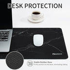 RAINYEAR Large Gaming Mouse Pad(31.5 x 11.8 Inch), Computer Mousepad with Anti-Slip Rubber Base, Smooth Large Keyboard Mouse Pad Mat for Gamer, Office, Home, Black Marble