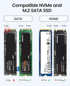 ORICO M.2 NVMe SATA SSD Enclosure Adapter Tool-Free, USB C 3.2 Gen 2 10Gbps NVMe, 5Gbps NGFF SATA PCIe M-Key(B+M Key) 2230/2242/2260/2280, Aluminum External M2 Reader Support UASP Trim-BL(G2A)