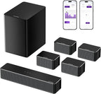 ULTIMEA 7.1 Sound Bars for Smart TV, 4 Wired Surround Speakers, Virtual Surround Sound System, 410W Peak Power, App Control, TV Soundbar with Wireless Subwoofer, Home Theater Sound System, 2025 Model