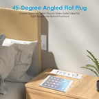 HHSOET 16 in 1 Recessed Power Strip Flat Plug, 30W Fast Charging Furniture Outlet with USB, Conference Recessed Surge Protection with 8 AC Plugs, 4 USB Ports 4 USB-C, 6ft Power Cord.(White)