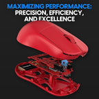 Pulsar Gaming Gears X2H mini Wireless Gaming Mouse, Limited Color Edition, Ultra Lightweight 1.83 oz (52 g), Symmetrical, Optical Switch, 26000 DPI, PAW3395 Sensor (Mini, Wireless, Red)