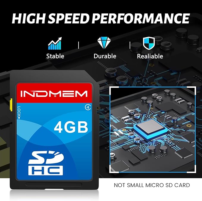 INDMEM SD Card 4GB, 8 Packs Class 4 4GB Flash Memory Card MLC Standard Secure Digital Cards Camera Card