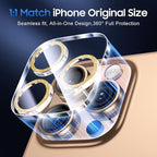 UniqueMe for 3 Pack iPhone 16 Pro/iPhone 16 Pro Max Camera Lens Protector - [Drop Protection] [Case Friendly] 9H Tempered Glass Camera Cover Screen [Update New Version] - Gold