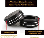 Tertullus 4 Pcs Speaker Feet, 58x22mm Speaker Spikes HiFi Isolation Feet Aluminum Stand Speakers Spikes Audio Pads Turntable Feet for HiFi Amplifier/Speaker/Turntable/Player (Black)