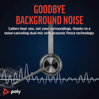 Poly Voyager 4320 UC Wireless Headset & Charge Stand (Plantronics) - Stereo Headphones w/Noise-Canceling Boom Mic - Connect PC/Mac/Mobile via Bluetooth - Works w/Teams, Zoom, & More - Amazon Exclusive