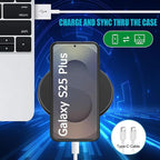 Battery Case for Galaxy S25 Plus, [12000mAh] Slim Portable Protective Fast Charging Case Backup Power Bank Battery Case Compatible with Galaxy S25 Plus-6.7 inch-Black