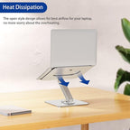 BESIGN LSX7 Laptop Stand with 360 Rotating Base, Ergonomic Adjustable Notebook Riser Holder Compatible with Air, Pro, Dell, HP, Lenovo More 10-15.6" Laptops (Silver)