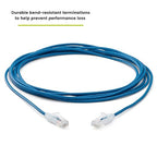 TRUECABLE Cat6 Component Rated Patch Cable, Unshielded (U/UTP), 14ft, Blue, 28AWG Solid Copper, Snagless 10G High-Speed Ethernet Cable, PoE++ 4PPoE 100W, UL Listed, RoHS-3, 5 Pack