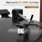 Vinyl Record Player with 24W HiFi Stereo Speakers Vintage Bluetooth Turnable for Vinyl Records with Belt Drive 2-Speed, Magnetic Cartridge RCA Output BT5.3