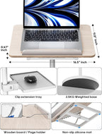 2 in 1 Adjustable Book Stand - Dual-Use Floor and Desktop Book Holder Stand, Height Adjustable 23.5-52 in, Elastic Page Clips for Music Sheet, Recipe, Tablet, Laptop-White