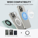 Magnetic Silicone Ring Grip Phone Holder, Loop Grip, Compatible with Magsafe for iPhone 12 Series (White sparkle)