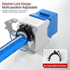 AMPCOM CAT6 RJ45 Keystone Jack - Reusable UTP Ethernet Wall Jack with Adjustable Ratchet Lock Design, No Tool and Zip Tie Required - 50u Gold Plated - Blue (12-Pack)