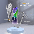 Miracase Designed for iPhone 14 Case 6.1 inch, [Built-in Tempered Glass Screen Protector] [Bubble Free] Full-Body Protective Bumper Phone Case with Camera Lens Protector, Clear Glitter
